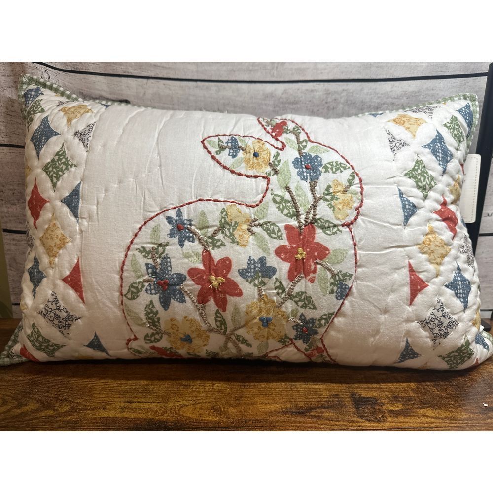 NWT Hip +‎ Hop Easter Bunny Quilted Decorative Pillow